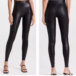 SPANX Shiny Black Leggings size small